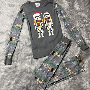 Hanna Andersson Gray Christmas Star Wars Disney Storm Trooper Pajamas Size 10